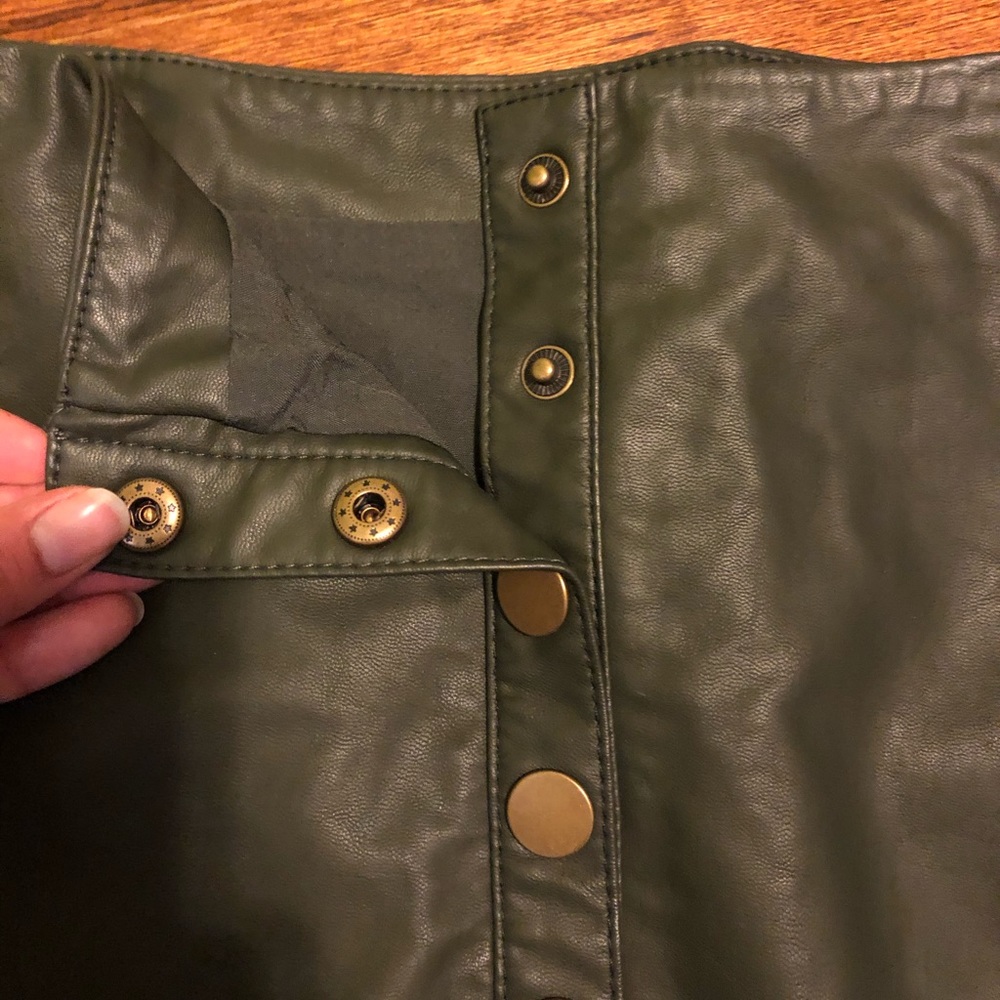 Free People Faux Leather Button-down Skirt - Picture 6 of 9